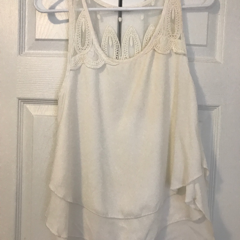 Chiffon creme tank
